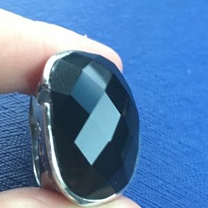 Silver and Onyx 925 Ring